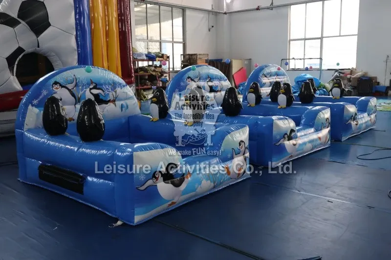 Inflatable Penguin Ball Pool With Air Jugglers